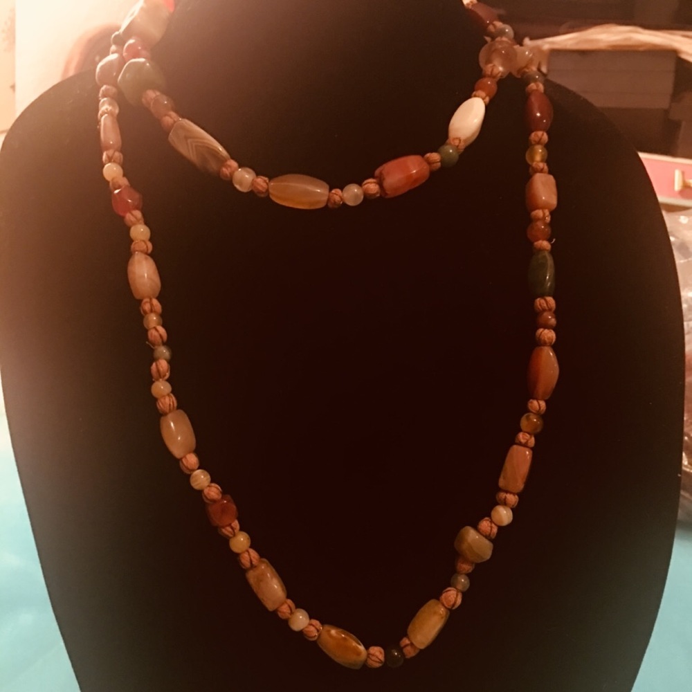 Bohemian Natural Gemstone Handmade Long Necklace - Picture 3 of 8